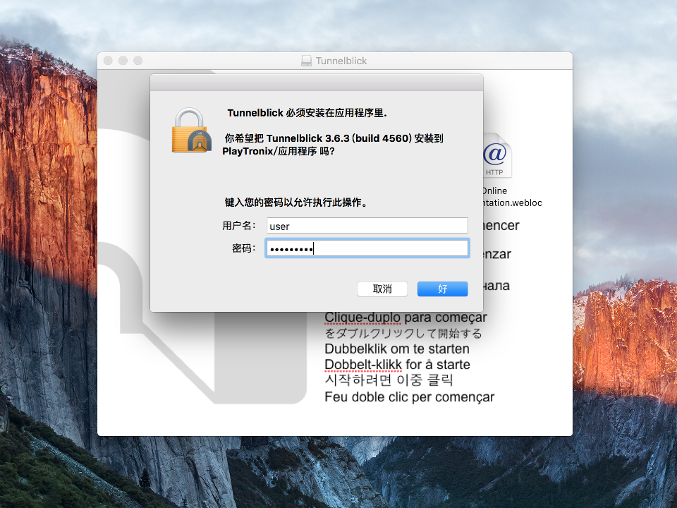 Setting up OpenVPN on Mac OS X, step 4