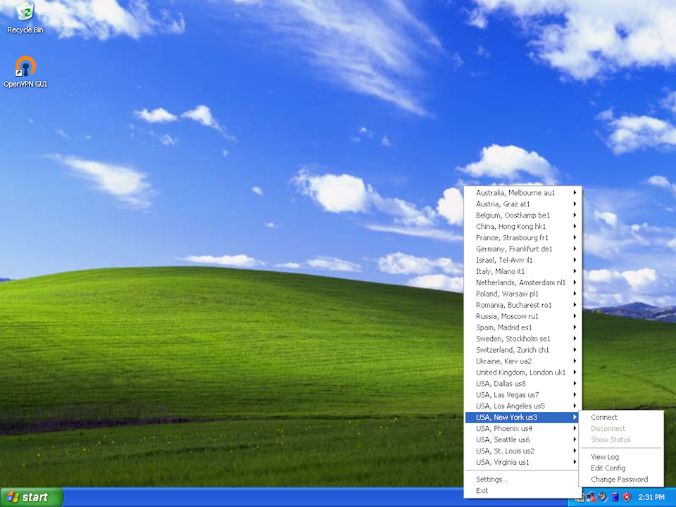 Setting up OpenVPN on Windows XP, step 10