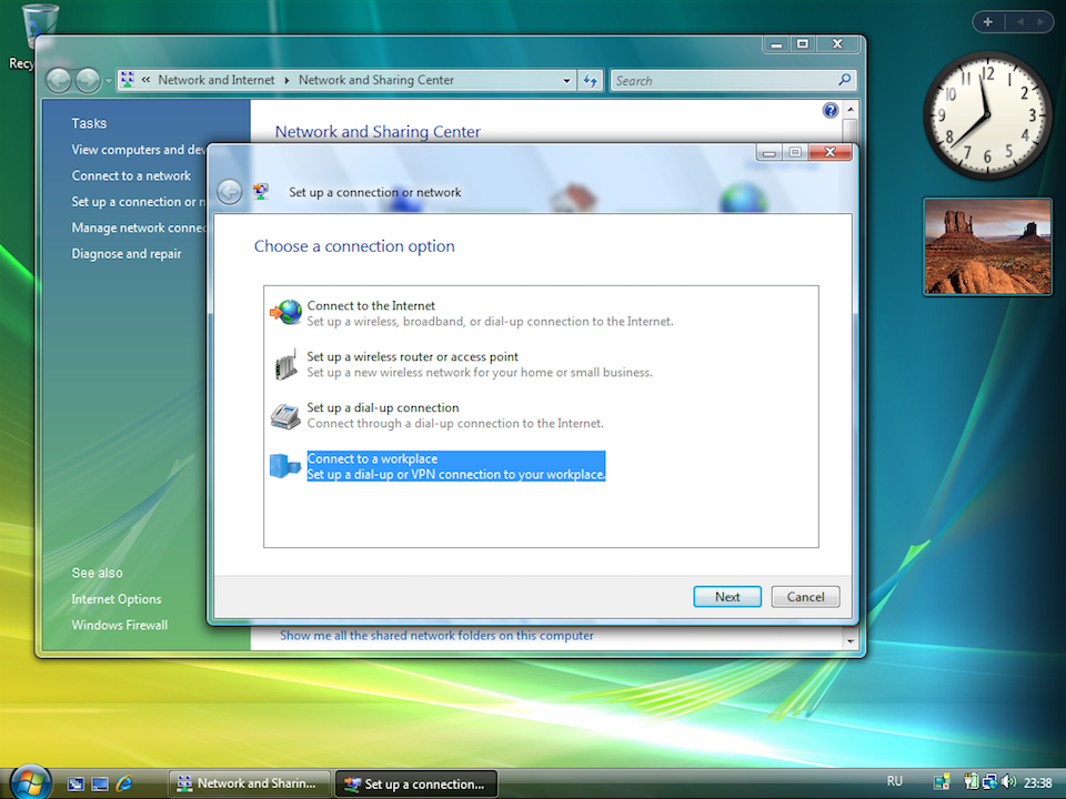 Setting up PPTP VPN on Windows Vista, step 3