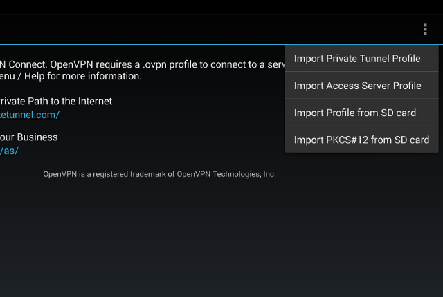Setting up OpenVPN on Android, step 5