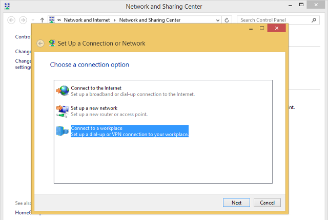 Setting up L2TP VPN on Windows 8, step 4