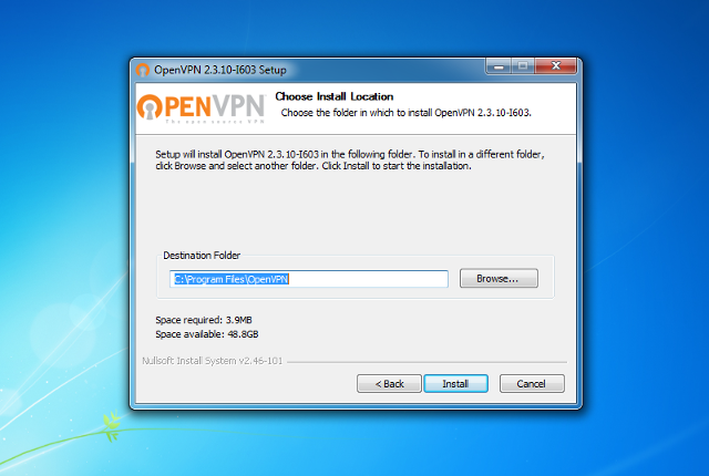 Setting up OpenVPN on Windows 7, step 6