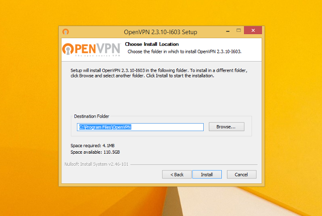 Setting up OpenVPN on Windows 8, step 6