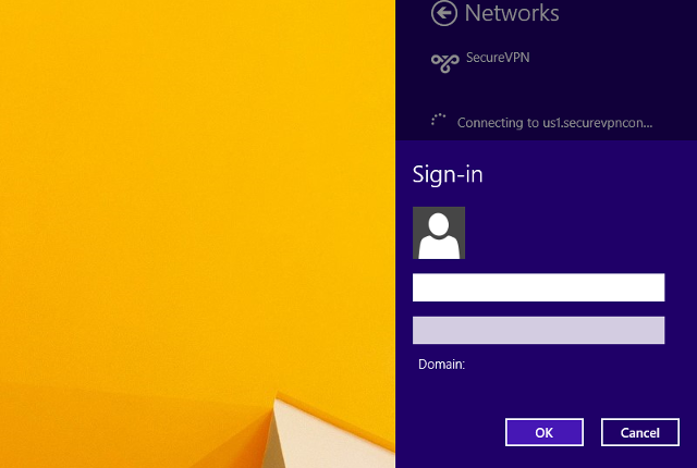 Setting up PPTP VPN on Windows 8, step 12