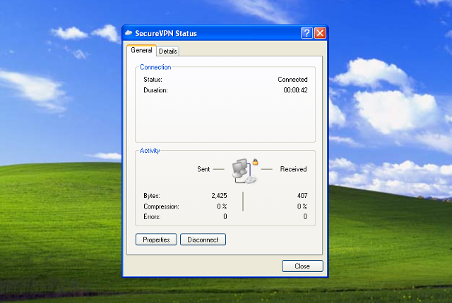 Setting up PPTP VPN on Windows XP, step 13