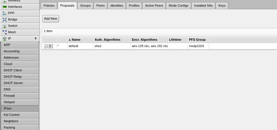 在RouterOS上设置L2TP VPN，第4步