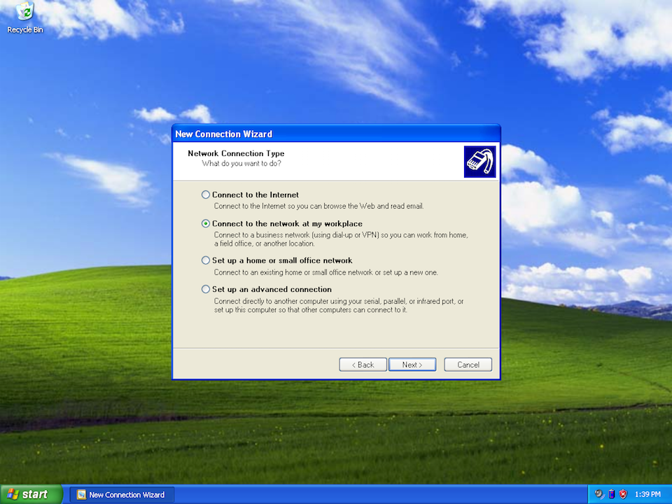 Setting up L2TP VPN on Windows XP, step 4