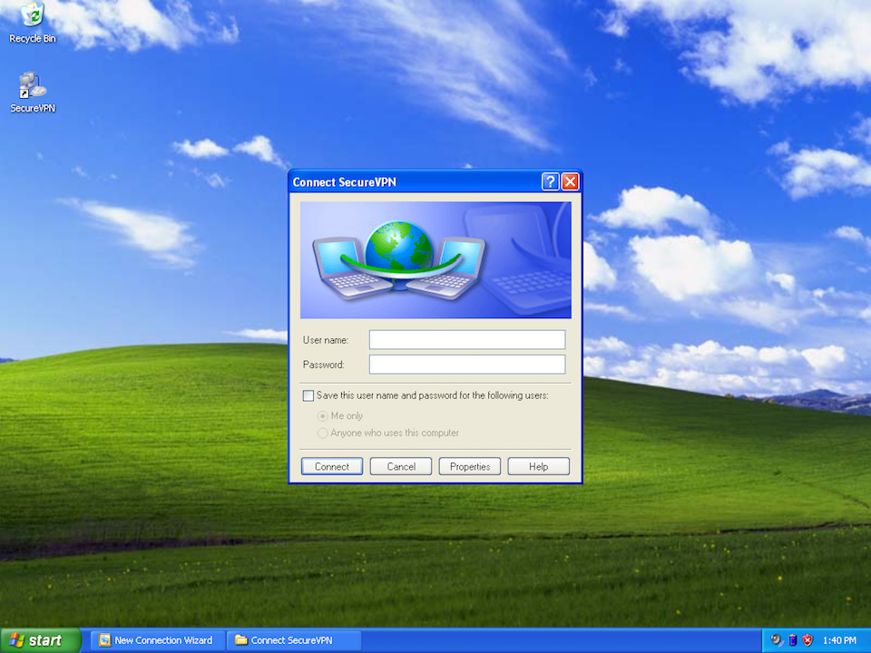 Setting up L2TP VPN on Windows XP, step 9