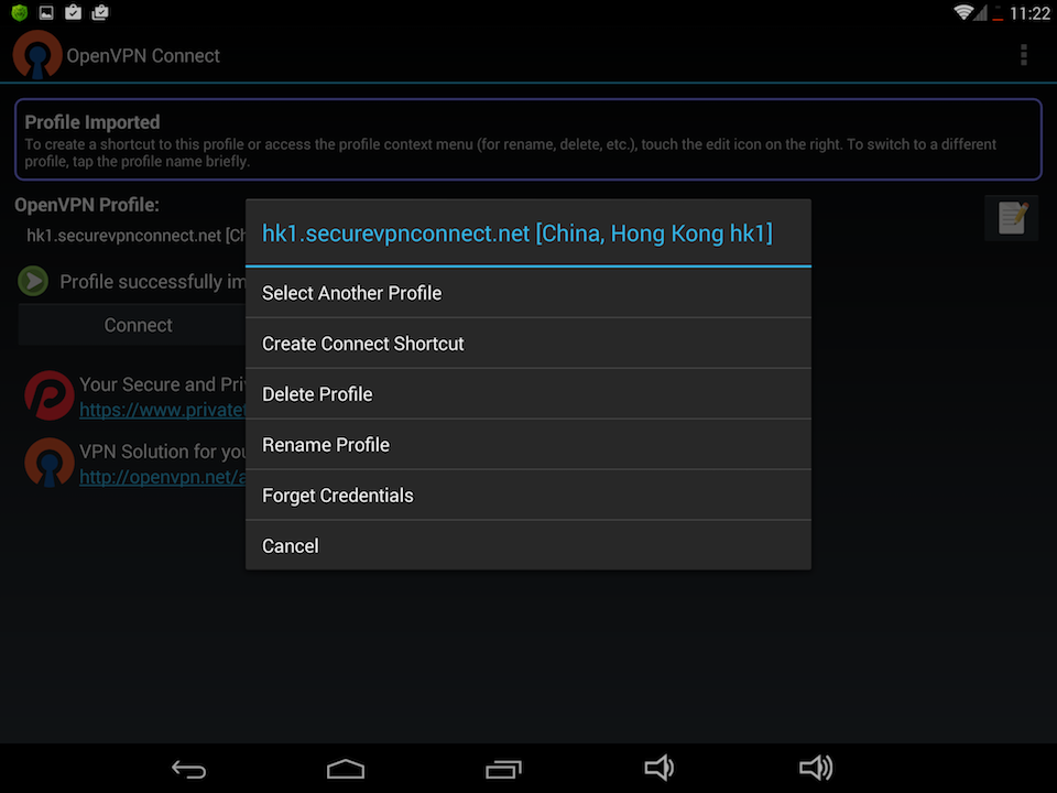 Setting up OpenVPN on Android, step 11