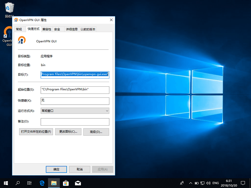 Setting up OpenVPN on Windows 10, step 10