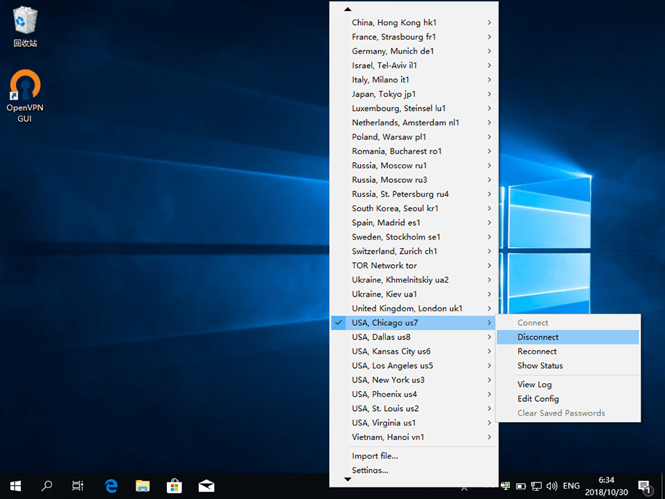 Setting up OpenVPN on Windows 10, step 19