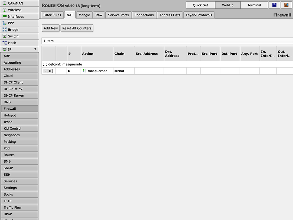 Setting up PPTP VPN on RouterOS, step 5