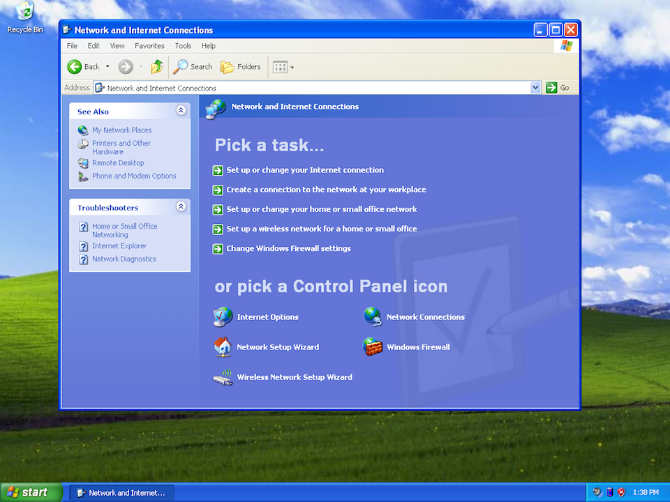 Setting up PPTP VPN on Windows XP, step 1