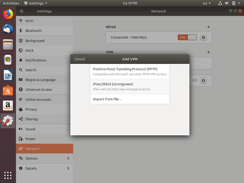 Setting up IKEv2 VPN on Linux Ubuntu 18.04, step 6