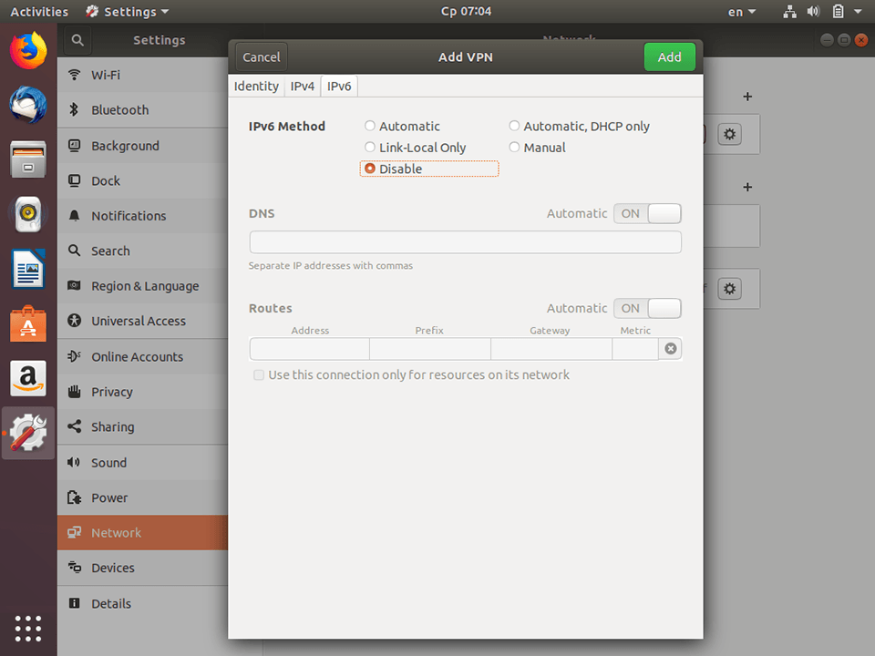 Setting up IKEv2 VPN on Linux Ubuntu 18.04, step 8