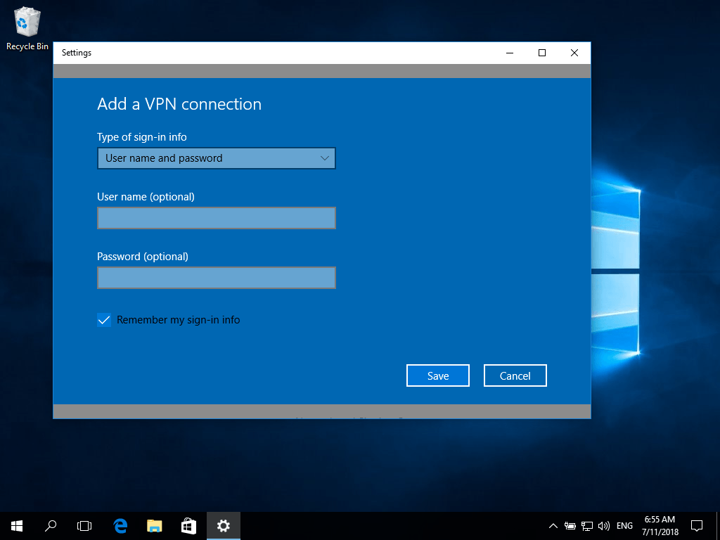 Setting up IKEv2 VPN on Windows 10, step 4