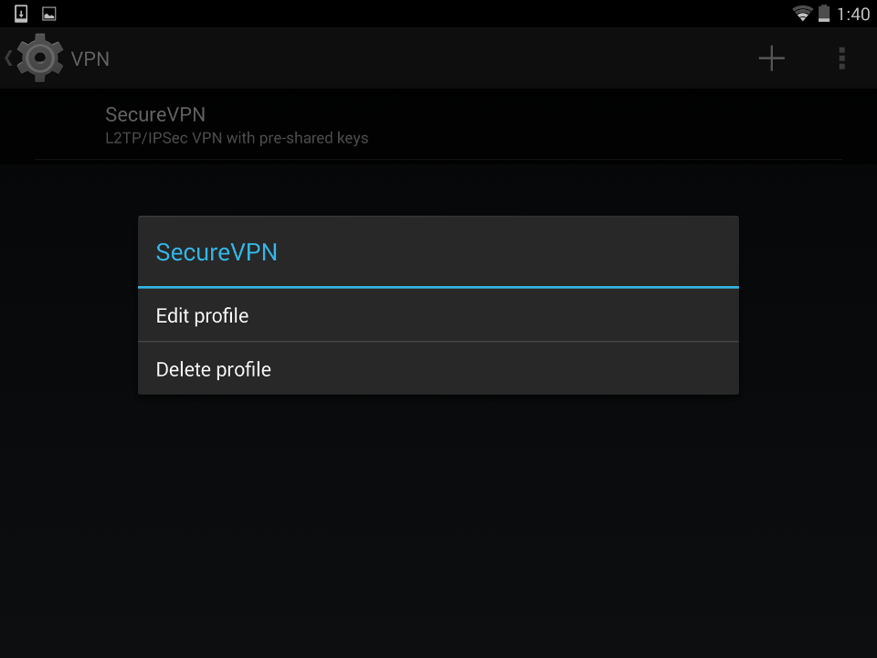 Setting up L2TP VPN on Android, step 8