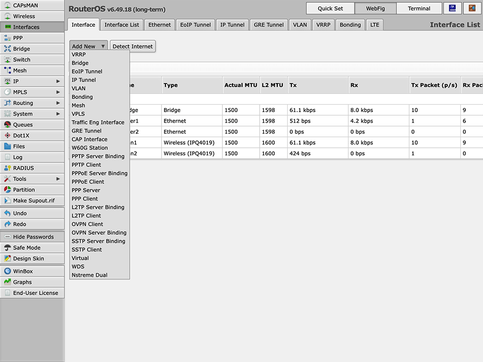 Setting up L2TP VPN on RouterOS, step 2