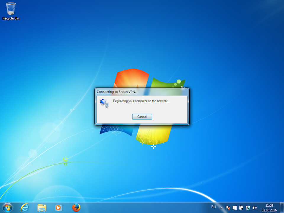 Setting up L2TP VPN on Windows 7, step 14