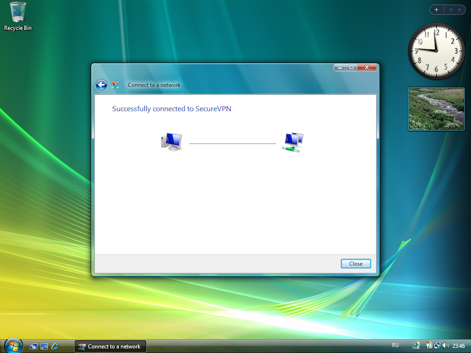 Setting up L2TP VPN on Windows Vista, step 14