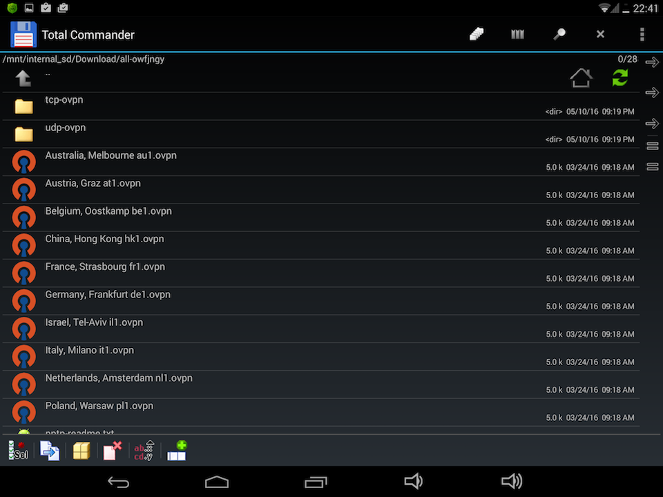 Setting up OpenVPN on Android, step 3