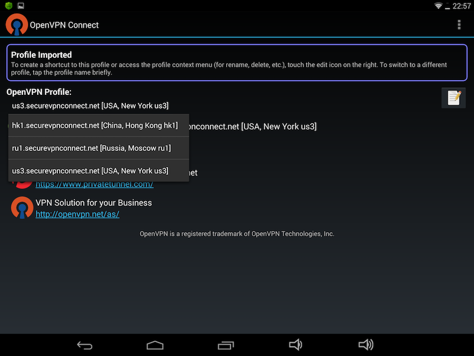 Setting up OpenVPN on Android, step 12