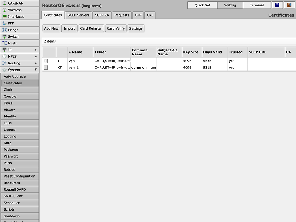 Setting up OpenVPN on RouterOS, step 5