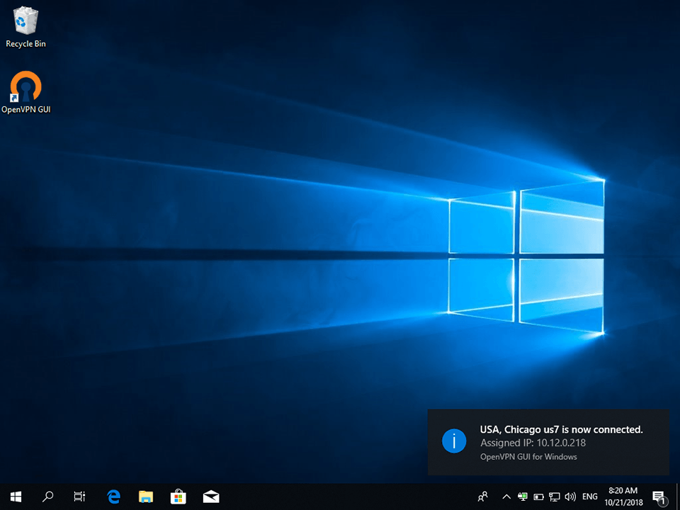 Setting up OpenVPN on Windows 10, step 18