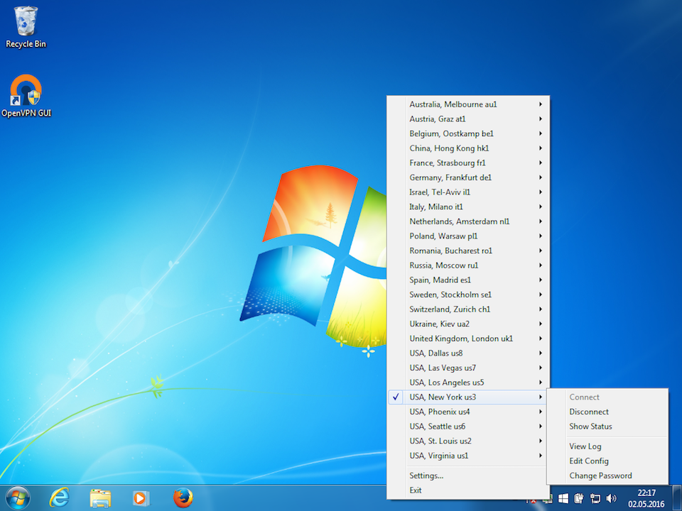Setting up OpenVPN on Windows 7, step 18