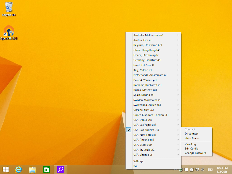 Setting up OpenVPN on Windows 8, step 18