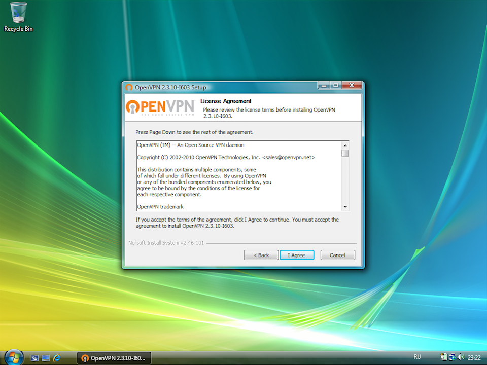 Setting up OpenVPN on Windows Vista, step 4