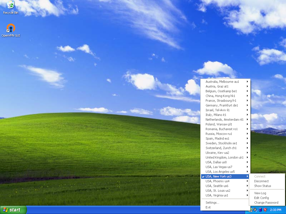 Setting up OpenVPN on Windows XP, step 12