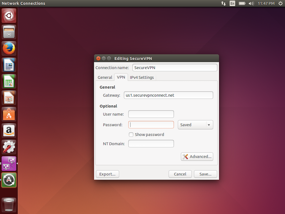 Setting up PPTP VPN on Linux, step 6