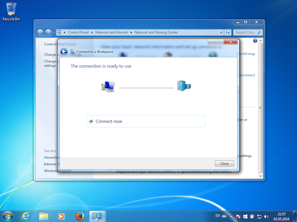 Setting up PPTP VPN on Windows 7, step 7