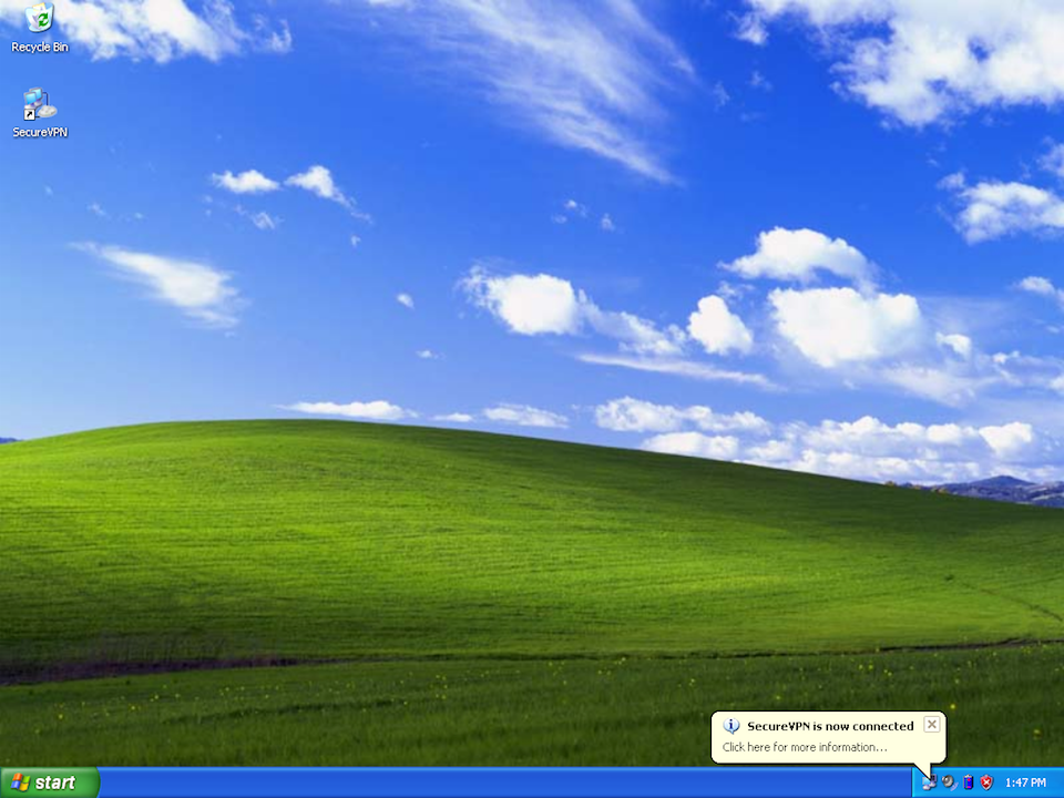 Setting up PPTP VPN on Windows XP, step 12