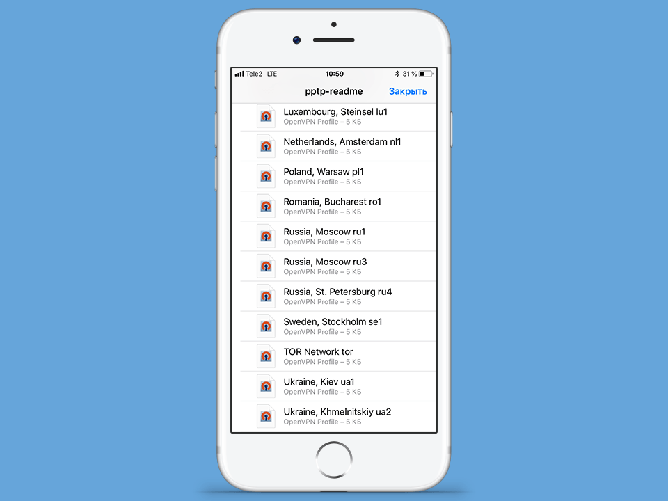 Настройка OpenVPN на iOS, шаг 5