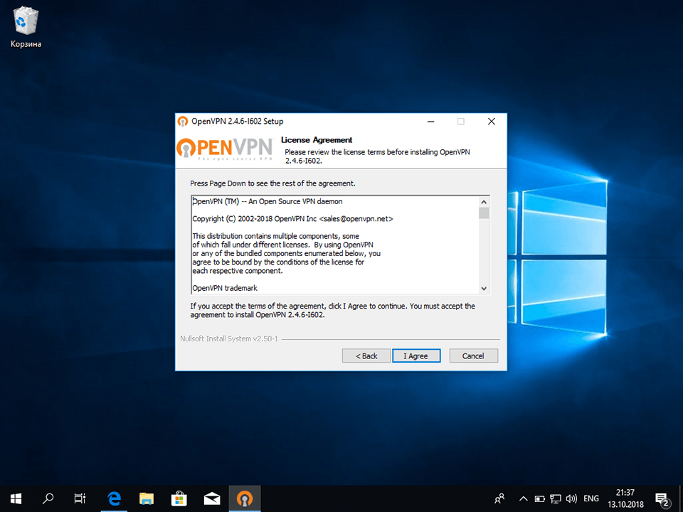 Настройка OpenVPN на Windows 10, шаг 4