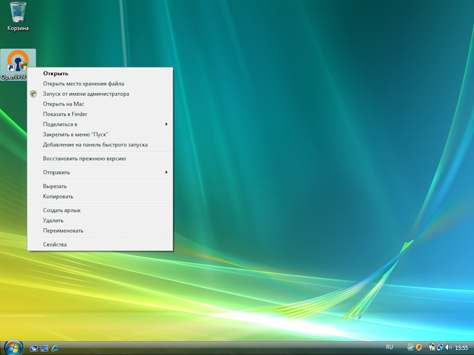 Настройка OpenVPN на Windows Vista, шаг 9