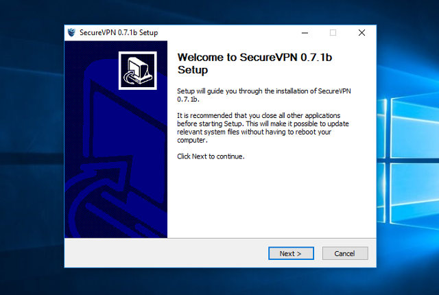 Setting up SecureVPN app for Windows, step 3