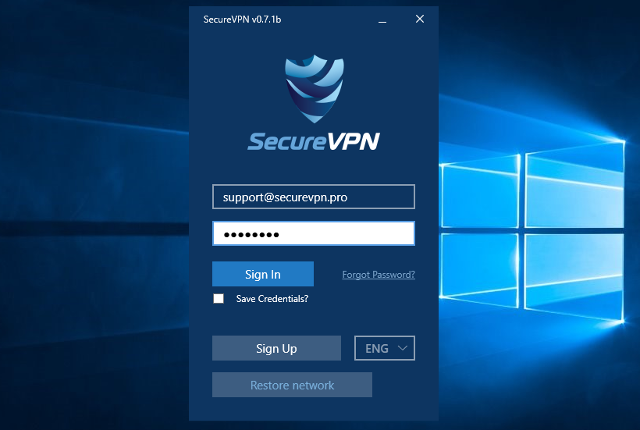 Setting up SecureVPN app for Windows, step 5