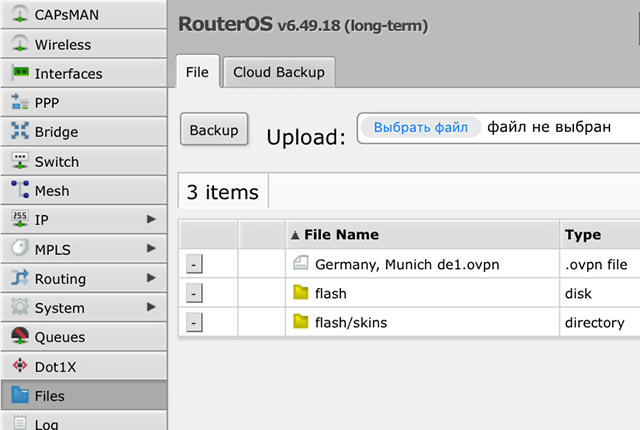 在RouterOS上设置OpenVPN，第2步