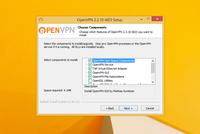 Setting up OpenVPN on Windows 8, step 5