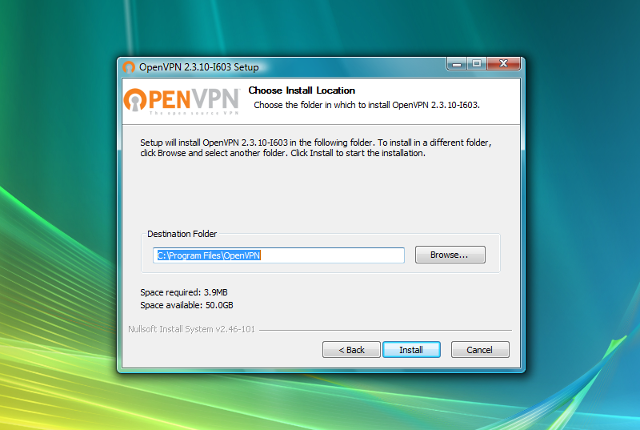 Setting up OpenVPN on Windows Vista, step 6