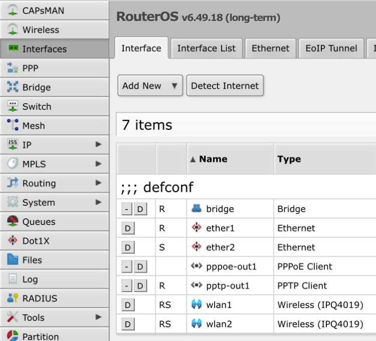 Setting up PPTP VPN on RouterOS, step 7