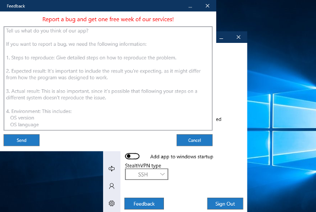 Setting up SecureVPN app for Windows, step 8