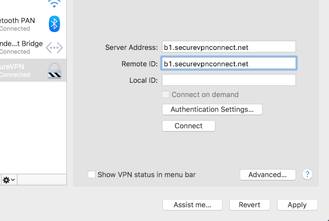 Setting up IKEv2 VPN on Mac OS X, step 4