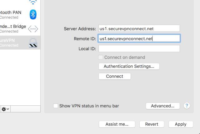 Setting up IKEv2 VPN on Mac OS X, step 4