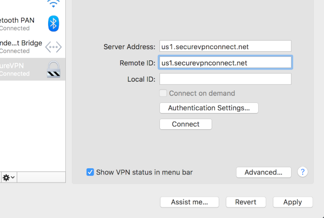 Setting up IKEv2 VPN on Mac OS X, step 6