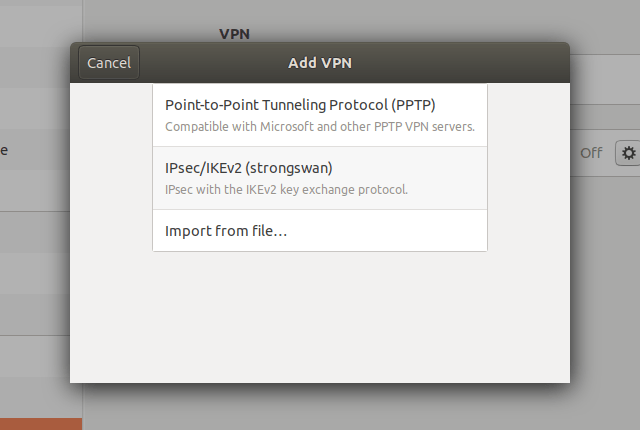 Setting up IKEv2 VPN on Linux Ubuntu 18.04, step 6