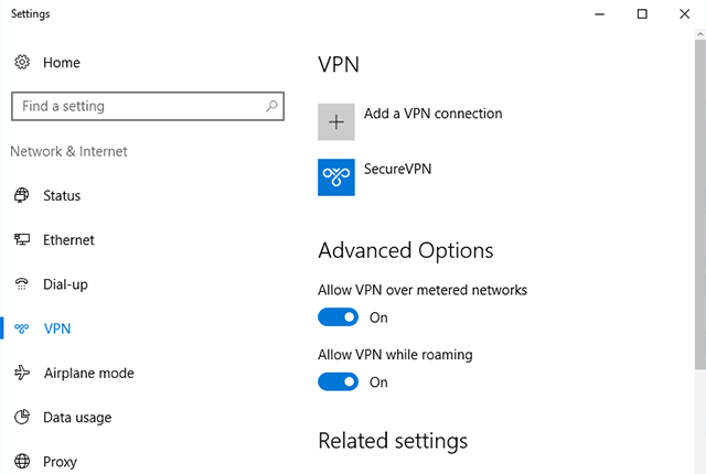 Setting up IKEv2 VPN on Windows 10, step 2